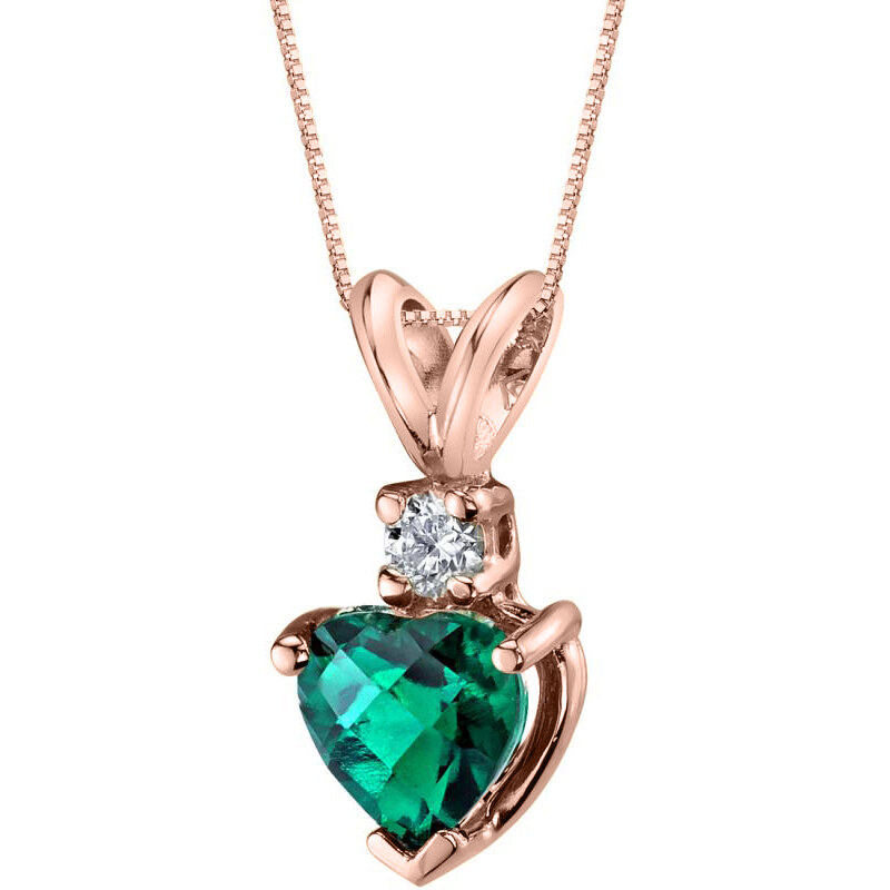 Eppi Goldanhänger mit Smaragd-Herz und Diamant Dorevie