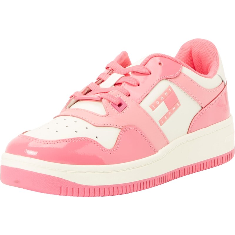 Tommy Jeans Damen Cupsole Sneaker Tjw Retro Basket Patent Ltr Schuhe, Rosa (Pink Alert), 39 EU