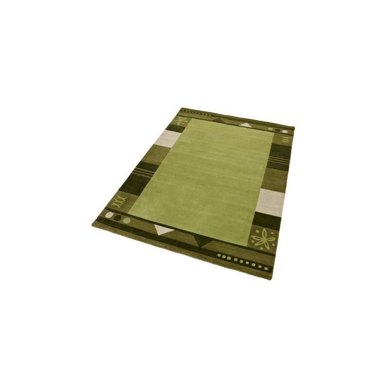 Teppich exklusiv Estepona handgetuftet reine Schurwolle THEKO EXKLUSIV grün 1 (B/L: 60x90 cm),2 (B/L: 70x140 cm),3 (B/L: 120x180 cm),4 (B/L: 160x230 cm),5 (B/L: 200x200 cm),6 (B/L: 200x290 cm)
