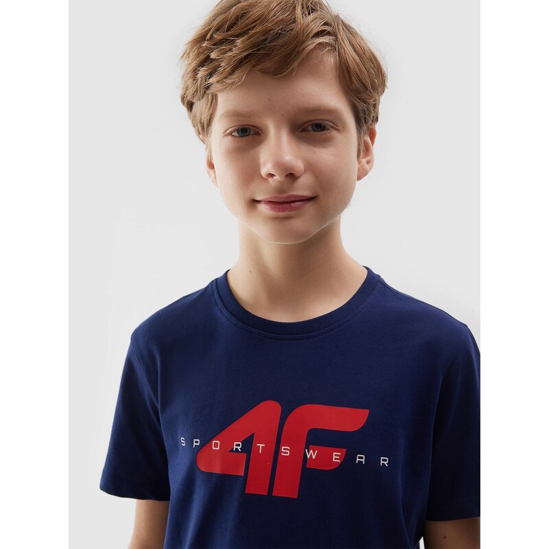 4F Jungen T-Shirt mit Print, aus Bio-Baumwolle - dunkelblau - 122
