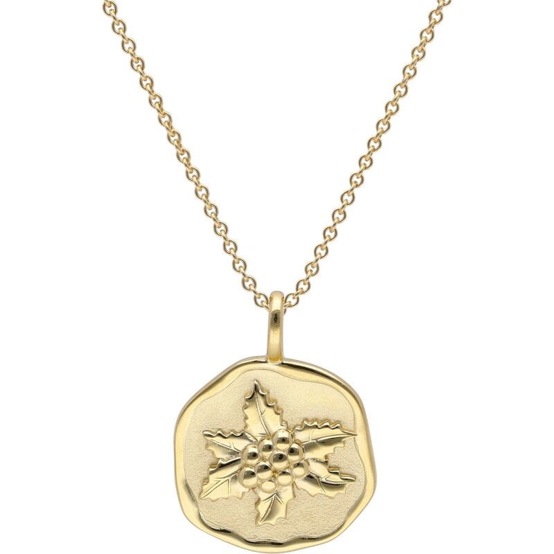 trendor Halskette mit Monatsblume Dezember 925 Silber Vergoldet 68002-12-40, 40 cm