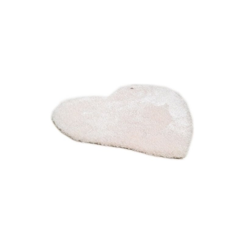 Tom Tailor Kinder-Teppich Soft Herz Hochflor Höhe 30 mm handgearbeitet weiß 5 (B/L: 100x100 cm)