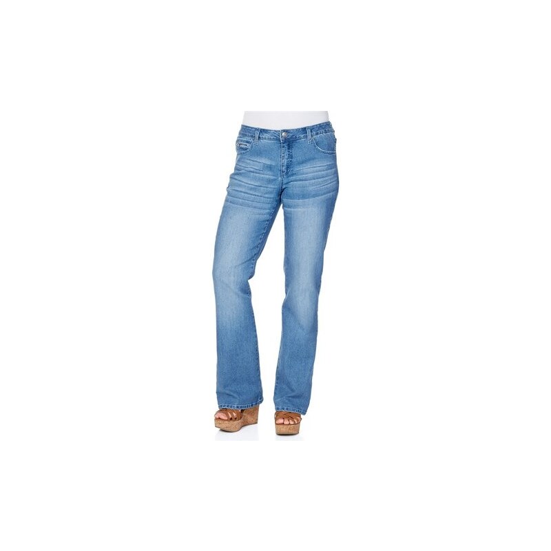 Damen Denim Bootcut-Stretch-Jeans im Used-Look SHEEGO DENIM blau 40,42,44,46,48,50,52,54,56,58