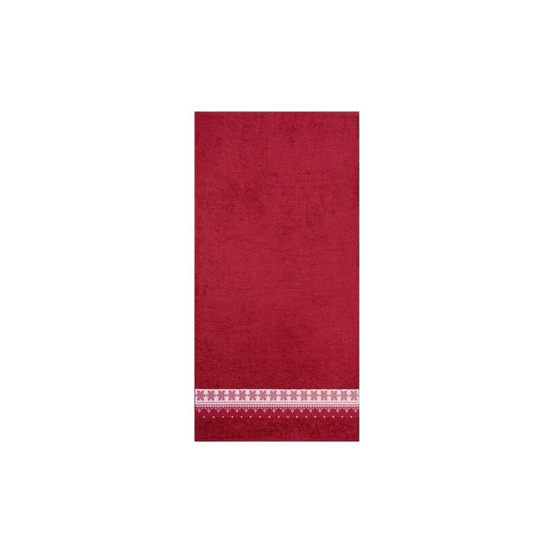 Dyckhoff Handtücher Schneeflocke mit Bordüre rot 2x 50x100 cm