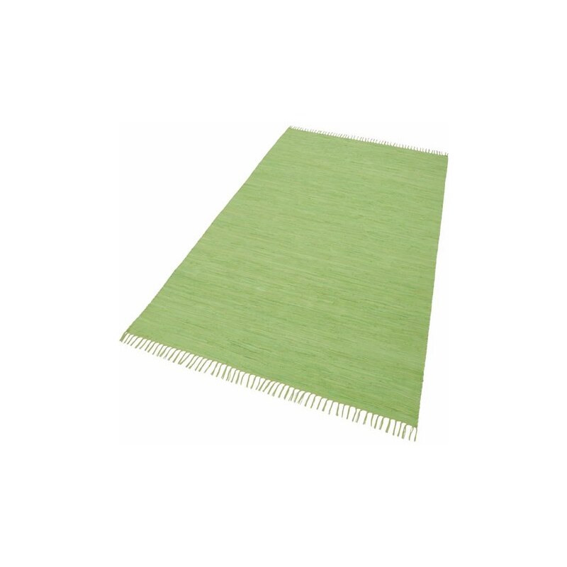 THEKO Teppich Happy Cotton Melange-Effekt handgewebt reine Baumwolle grün 1 (B/L: 40x60 cm),2 (B/L: 60x120 cm),3 (B/L: 70x140 cm),4 (B/L: 90x160 cm),5 (B/L: 120x180 cm),6 (B/L: 160x230 cm)