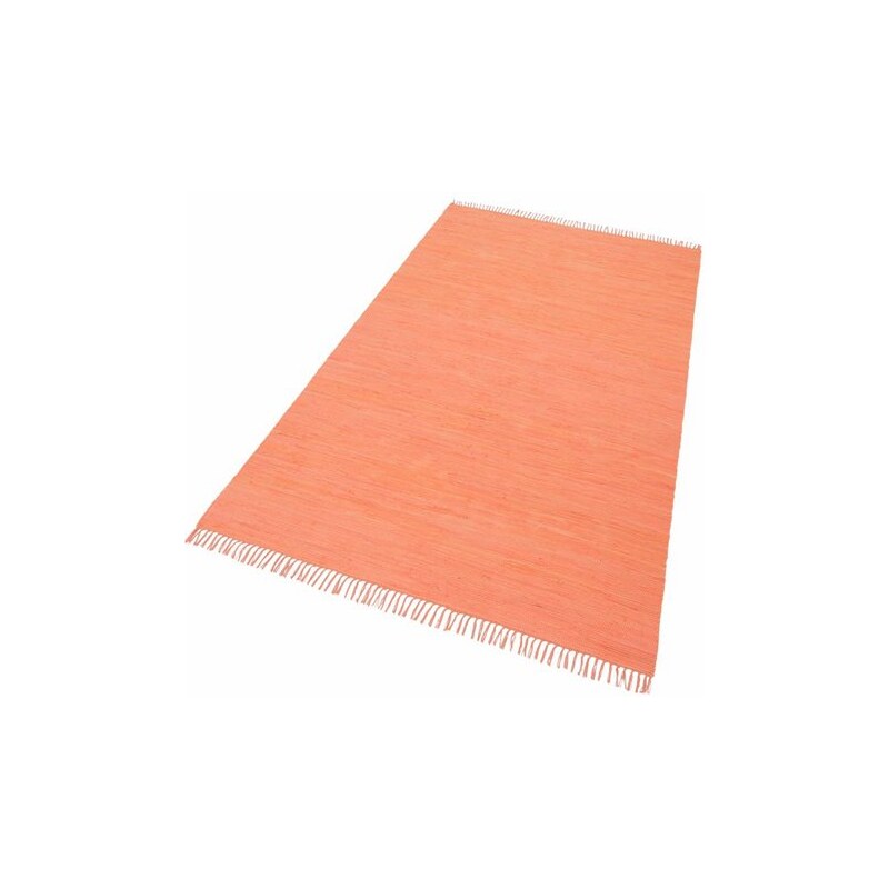 Teppich Happy Cotton Melange-Effekt handgewebt reine Baumwolle THEKO orange 1 (B/L: 40x60 cm),2 (B/L: 60x120 cm),3 (B/L: 70x140 cm),4 (B/L: 90x160 cm),5 (B/L: 120x180 cm),6 (B/L: 160x230 cm)