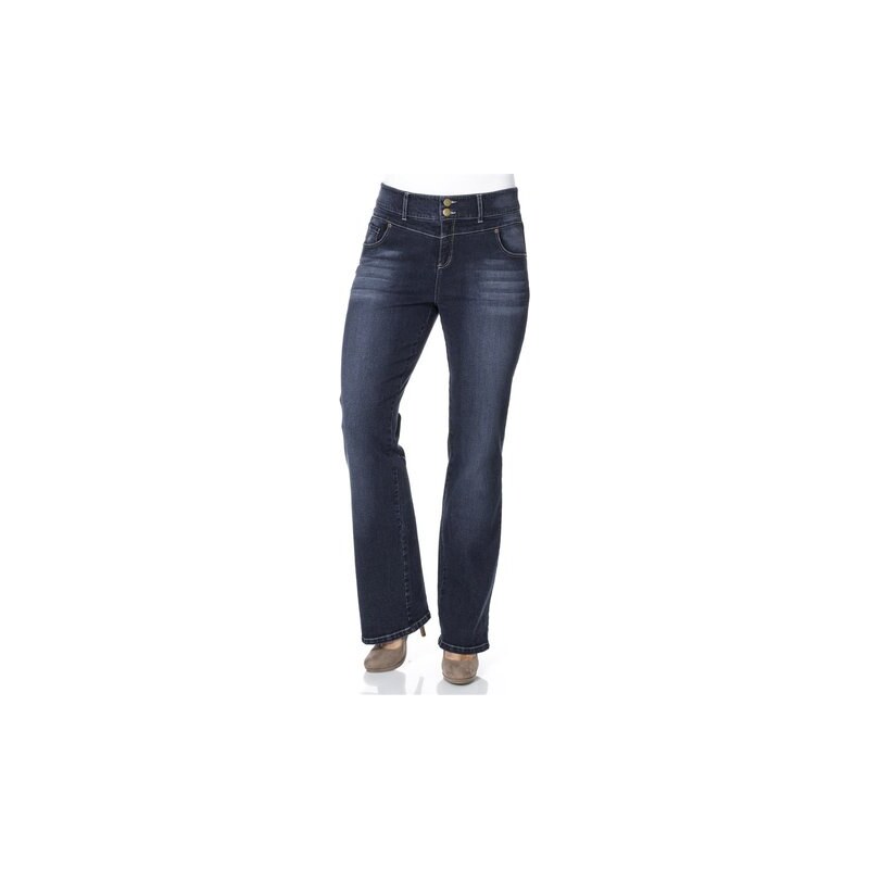 SHEEGO DENIM Damen Denim Bootcut-Stretch-Jeans mit hoher Leibhöhe blau 21,22,23,25,88,92