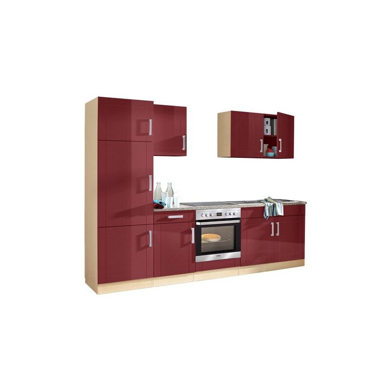 HELD MÖBEL Küchenzeile Tinnum mit E-Geräten Breite 270 cm rot