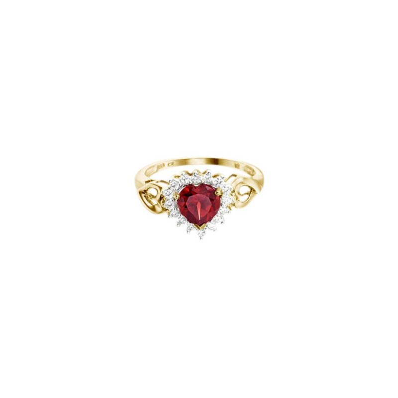 Vivance Jewels Ring »Herz« mit Granat und Zirkonia