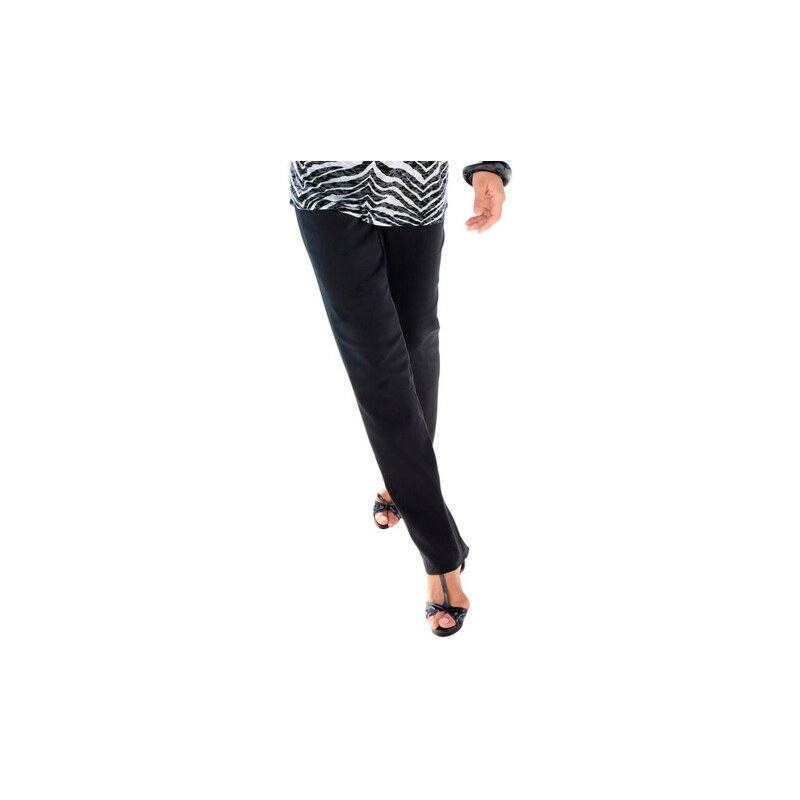 Ambria Damen Hose mit optisch streckender abgesteppter Biese vorne schwarz 36,38,40,42,44,46,48,50,52