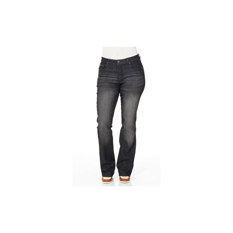 Damen Denim Bootcut-Stretch-Jeans im Used-Look SHEEGO DENIM Grau 21,22,23,24,25,88,92,96,100,104