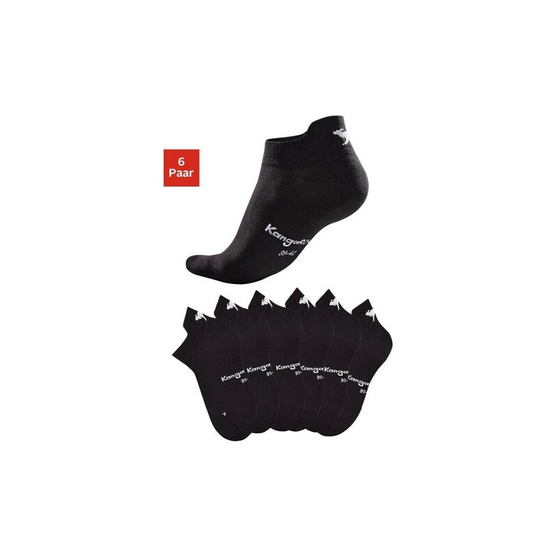 kangaroos_mode Sneakersocken (6 Paar) mit erhöhter Ferse schwarz 35-38,39-42