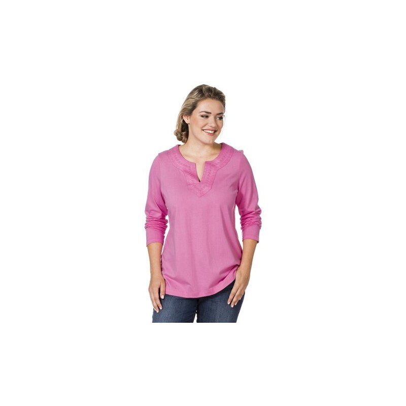 SHEEGO CASUAL Damen Casual Langarmshirt mit Stickerei rosa 40/42,44/46,48/50,52/54,56/58