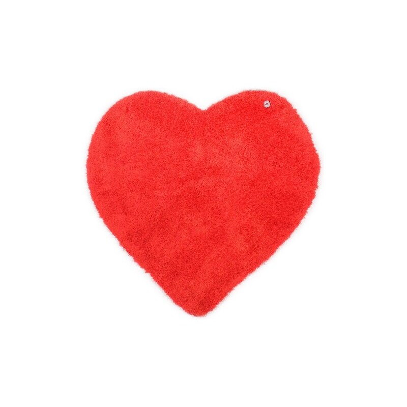 Tom Tailor Kinder-Teppich Soft Herz Hochflor Höhe 30 mm handgearbeitet rot 5 (B/L: 100x100 cm)