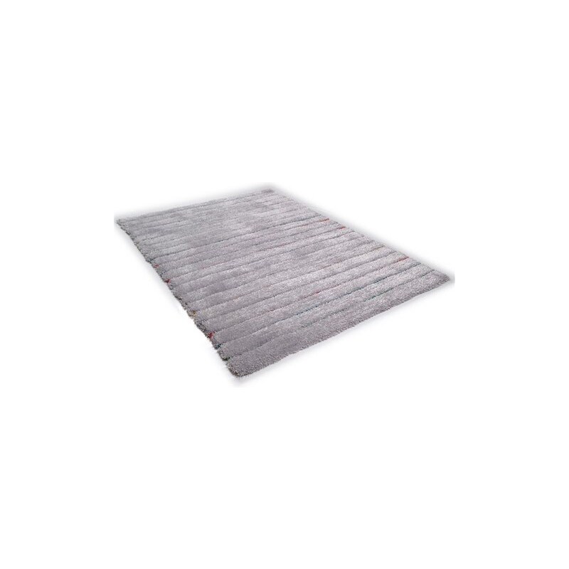 Hochflor-Teppich Soft Hidden Stripes Höhe ca. 35mm handgetuftet Hoch-Tief-Effekt Tom Tailor grau 2 (B/L: 65x135 cm),3 (B/L: 140x200 cm),4 (B/L: 160x230 cm)