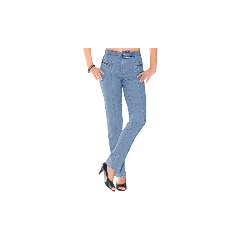 Damen Jeans mit optisch streckenden Ziernähte STEHMANN blau 19,20,21,22,23,24,25