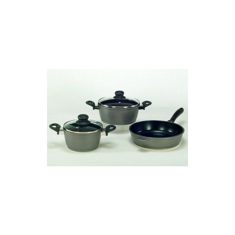 Aluguß-Pfannen/Topf-Set mit Keramik-Beschichtung POTSDAM (3tlg.) KRÜGER schwarz