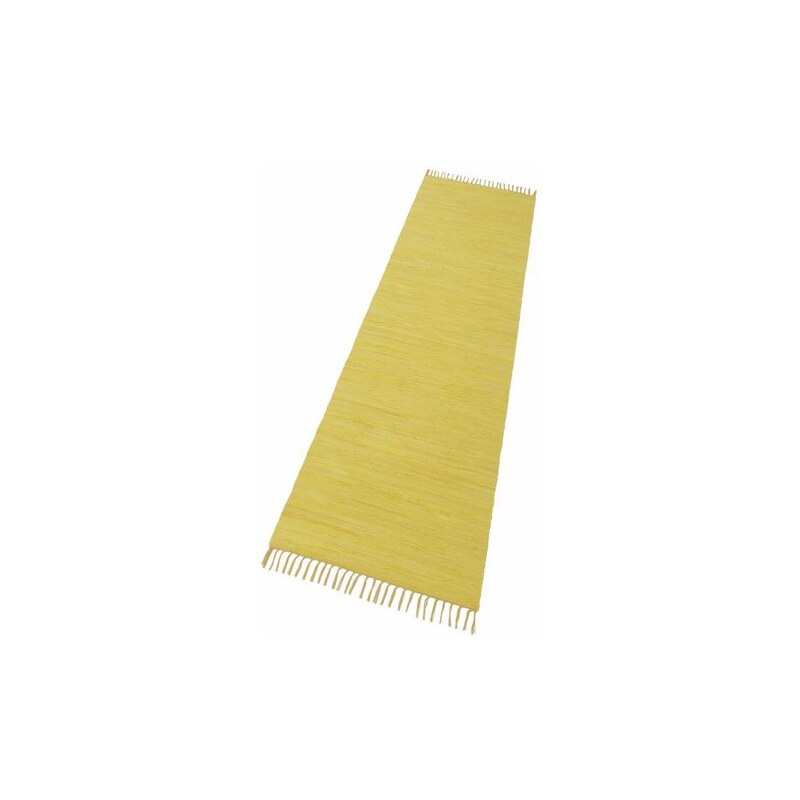 Läufer Happy Cotton Fleckerl Melange-Effekt handgewebt reine Baumwolle THEKO gelb 12 (B/L: 70x250 cm)