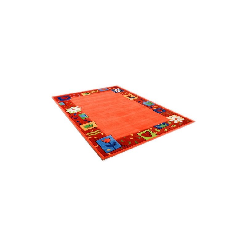 Kinder-Teppich Das Blumen handgearbeitet THEKO orange 3 (B/L: 120x180 cm),4 (B/L: 160x230 cm)
