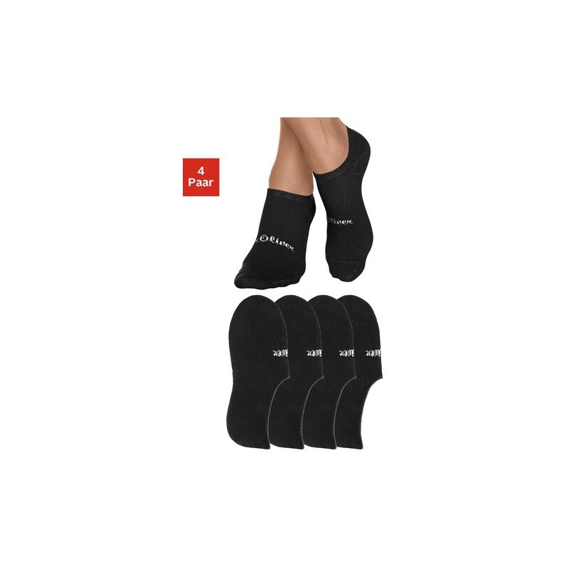 RED LABEL Bodywear Offene Füßlinge (4 Paar) mit verstärkter Ferse und Spitze S.OLIVER RED LABEL schwarz 35-38,39-42