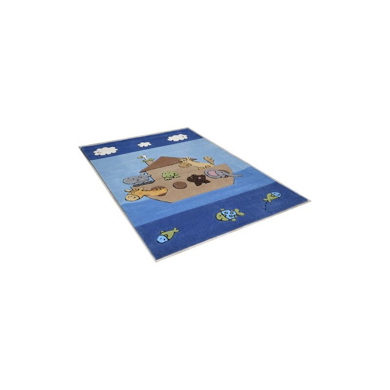 THEKO Kinder-Teppich Animals on Tour handgearbeitet blau 2 (B/L: 100x160 cm),3 (B/L: 120x180 cm)