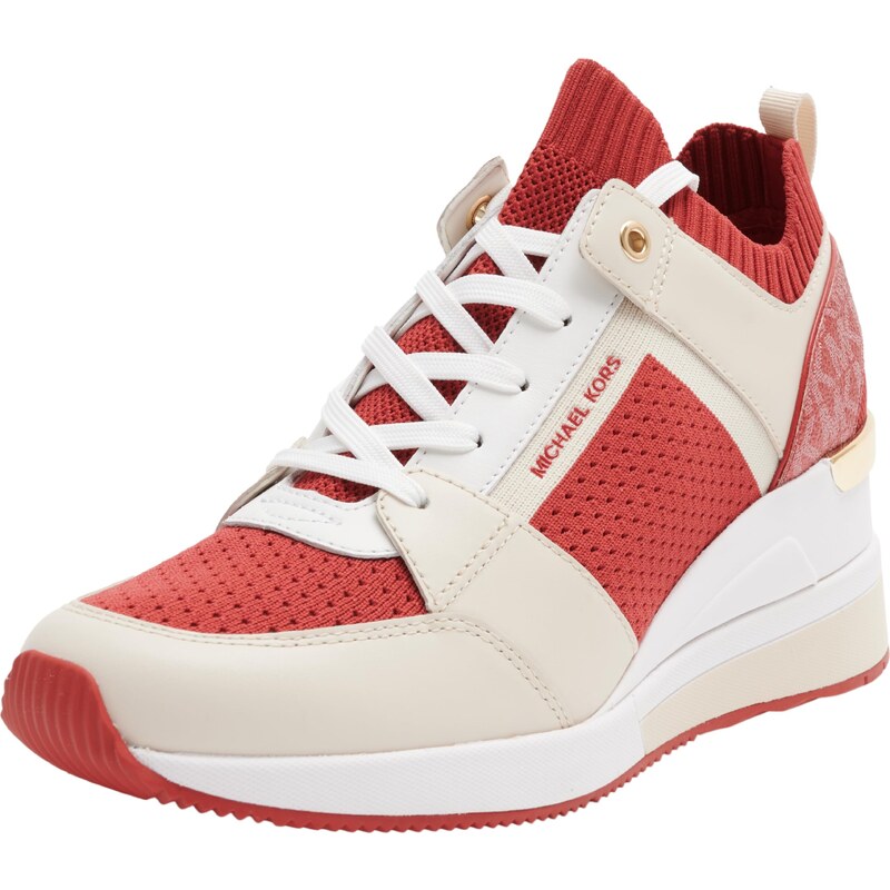 MICHAEL KORS Damen Georgie Knit Trainer Sneaker, Crimson Multi, 41 EU