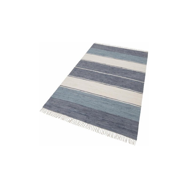 Teppich Stripe Cotton handweb Fleckerl THEKO grau 2 (B/L: 60x120 cm),4 (B/L: 160x230 cm)