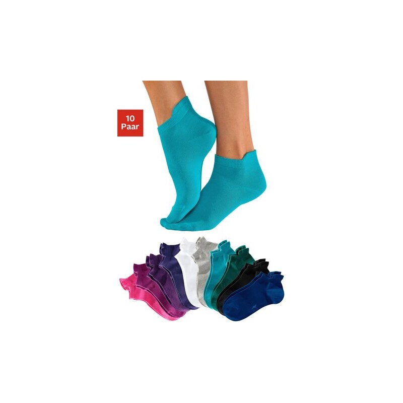 KANGAROOS® Sneakersocken (10 Paar) mit erhöhtem Bündchen Farb-Set 35-38,39-42