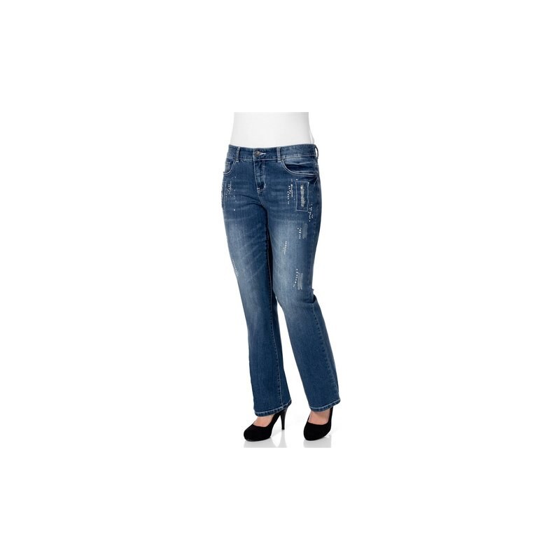 Damen Denim Bootcut Stretch-Jeans SHEEGO DENIM blau 40,42,44,46,48,50,52,54,56,58