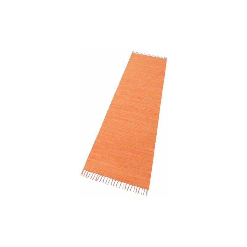 Läufer Happy Cotton Fleckerl Melange-Effekt handgewebt reine Baumwolle THEKO orange 12 (B/L: 70x250 cm)