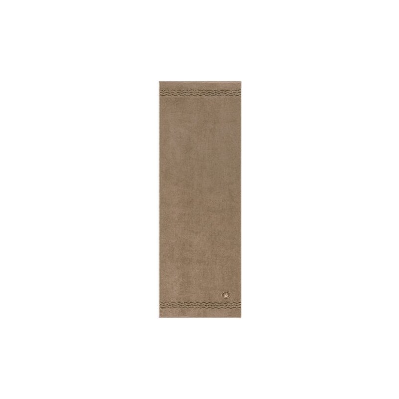 Saunatuch Alan mit gezackter Bordüre Egeria braun 1x 70x200 cm