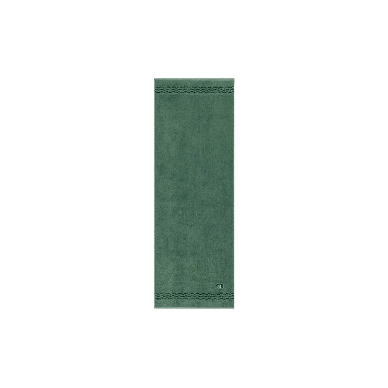 Saunatuch Alan mit gezackter Bordüre Egeria grün 1x 70x200 cm