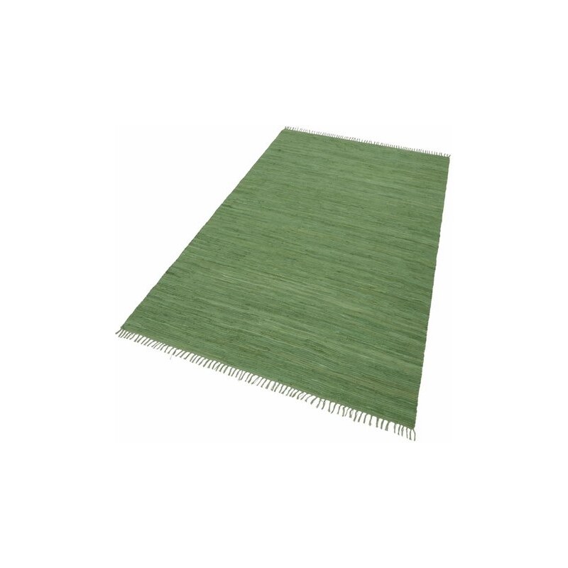 Teppich Handweb Uni handgewebt reine Baumwolle Collection HOME AFFAIRE COLLECTION grün 1 (B/L: 60x90 cm),2 (B/L: 70x140 cm),3 (B/L: 120x180 cm),4 (B/L: 160x230 cm),5 (B/L: 90x160 cm),6 (B/L: 190x290 c