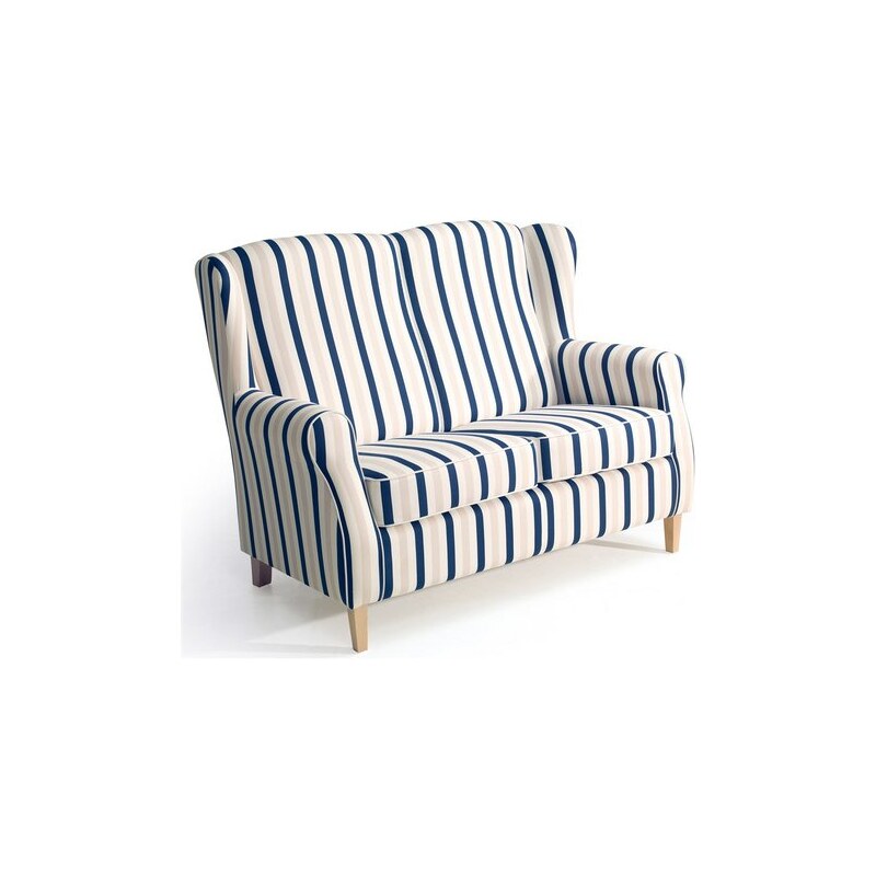 MAX WINZER Hochlehner 2-Sitzer Sofa Luke im Retrolook Breite 138 cm blau 371 (=blau/gestreift)