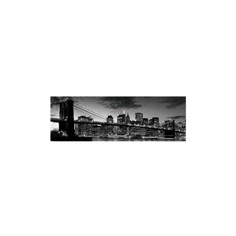Wandbild New York - Brooklyn Bridge At Dusk PREMIUM PICTURE schwarz