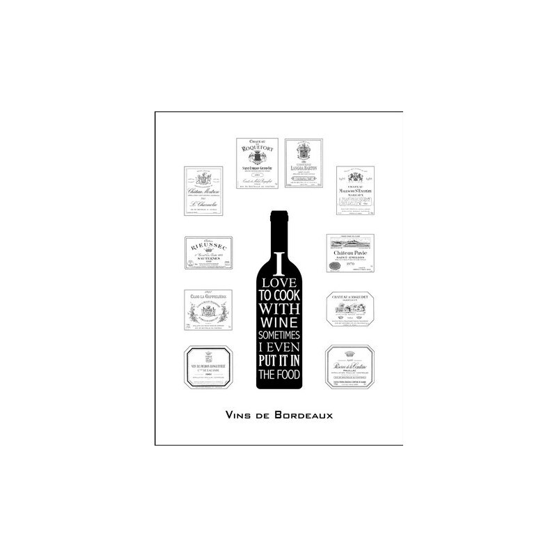 gerahmter Kunstdruck Wein aus Bordeaux Statement 33/43 cm HOME AFFAIRE schwarz