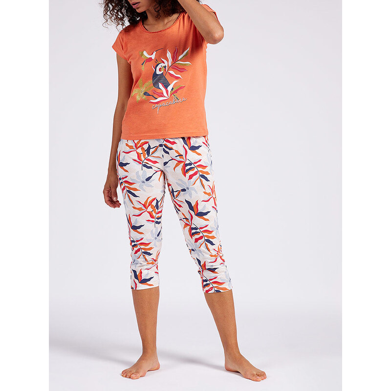 Melissa Brown Pyjama in Orange | Größe M