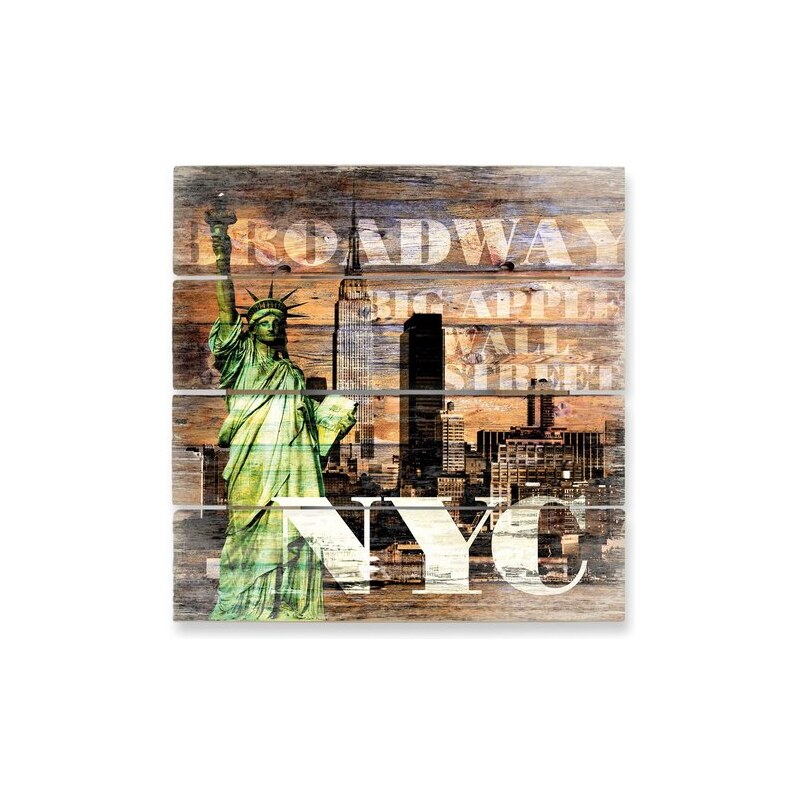 Holzbild New York Szenerie 40/41,5 cm HOME AFFAIRE bunt