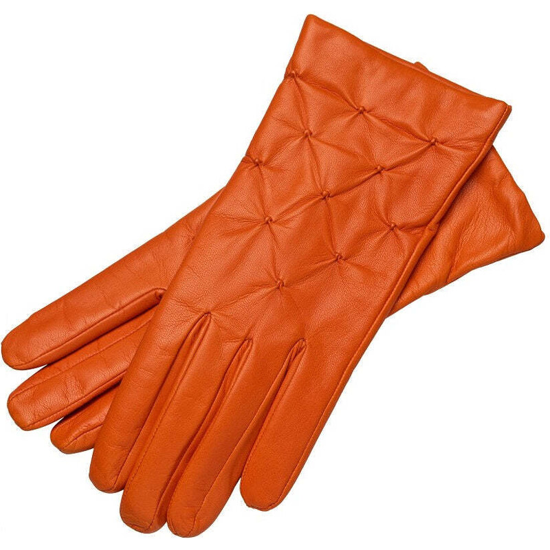 1861 Glove manufactory Firenze Orange Leather Gloves