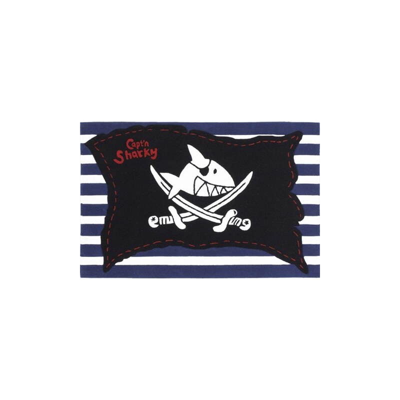 Capt'n Sharky Kinder-Teppich Capt n Sharky H-2991-01 handgetuftet Konturenschnitt schwarz 2 (B/L: 110x170 cm),3 (B/L: 130x190 cm),4 (B/L: 150x220 cm)