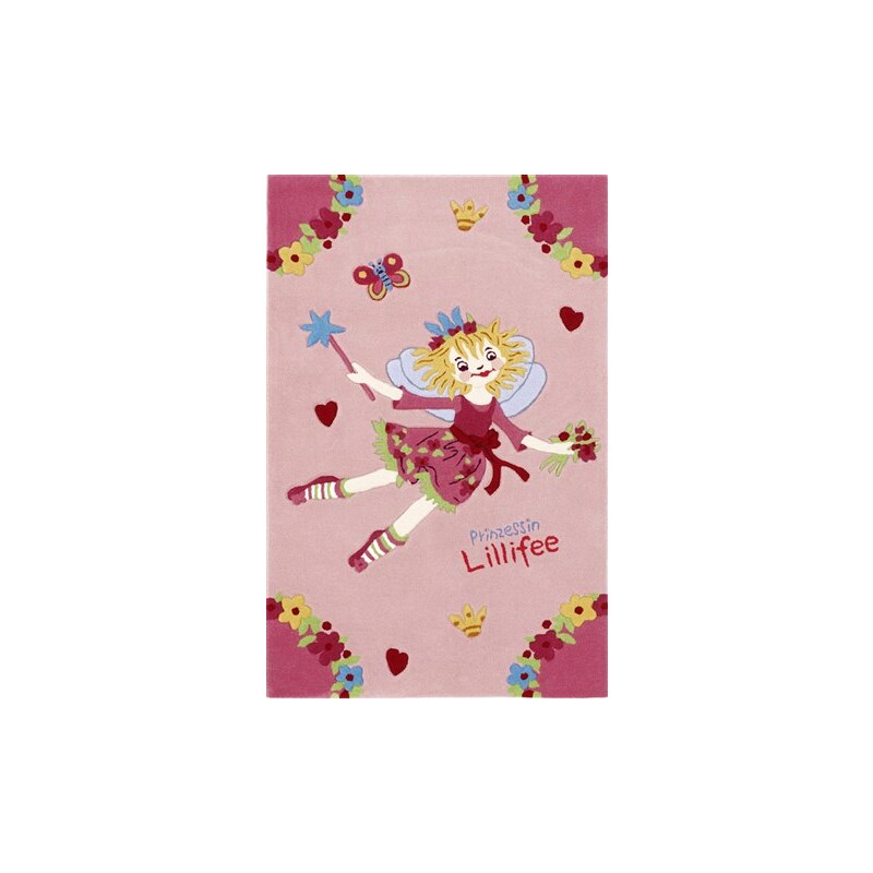 PRINZESSIN LILLIFEE Kinder-Teppich Prinzessin LI-2936-01 handgetuftet Konturenschnitt rosa 2 (B/L: 110x170 cm),3 (B/L: 130x190 cm)