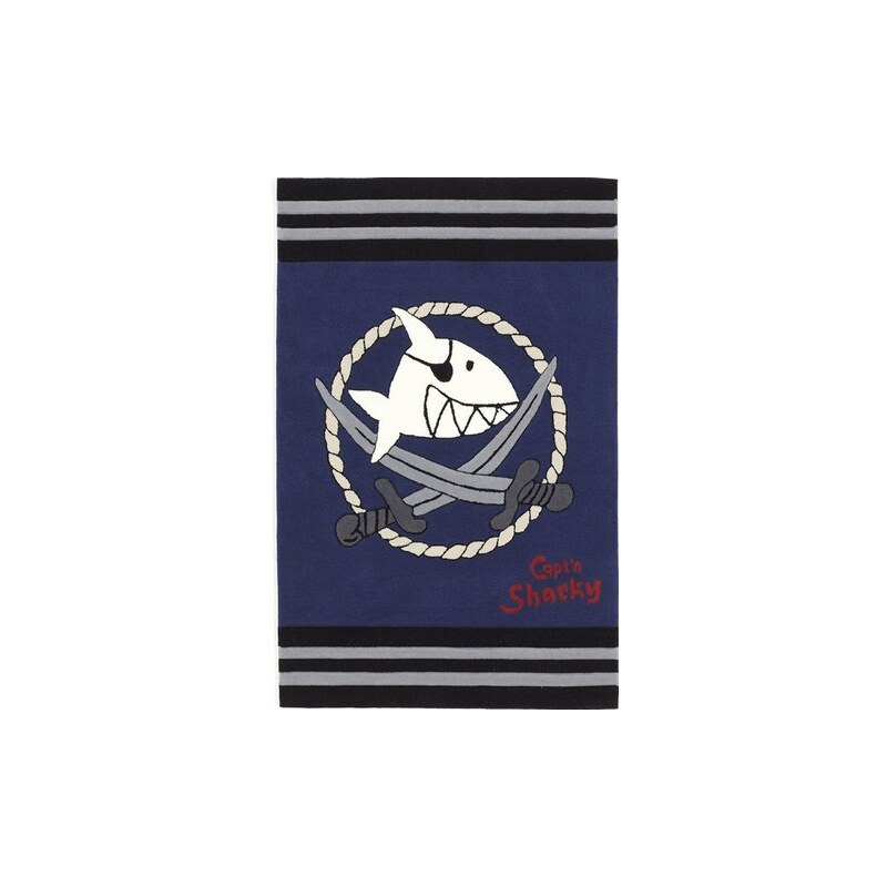 Kinder-Teppich Capt n Sharky SH-2937-01 handgetuftet Konturenschnitt Capt'n Sharky blau 2 (B/L: 110x170 cm),3 (B/L: 130x190 cm),4 (B/L: 150x220 cm)