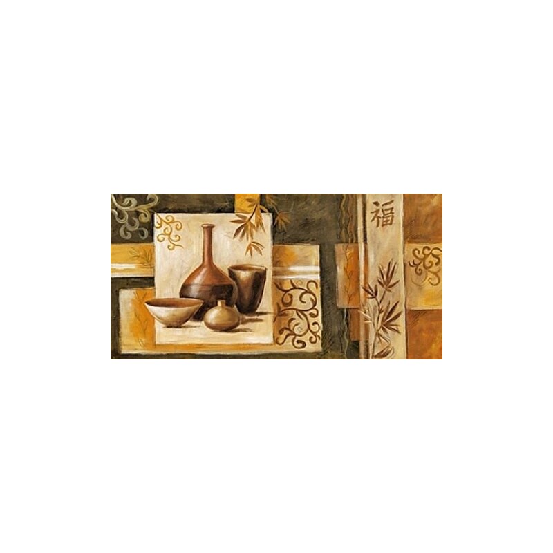 HOME AFFAIRE Bild Kunstdruck Vasen - Collage 100/50 cm goldfarben