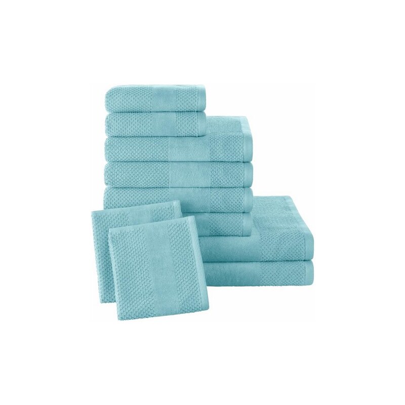 Ecorepublic Home Handtuch Set Leo mit feiner Struktur blau