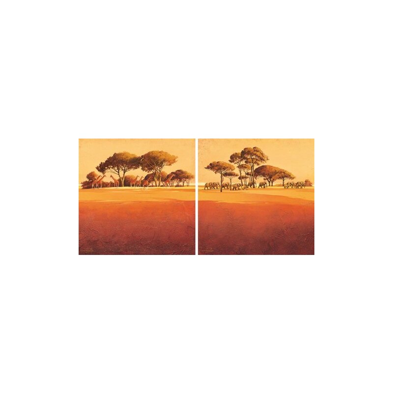 HOME AFFAIRE Bild Kunstdruck Serengeti I/II (2-tlg.) orange