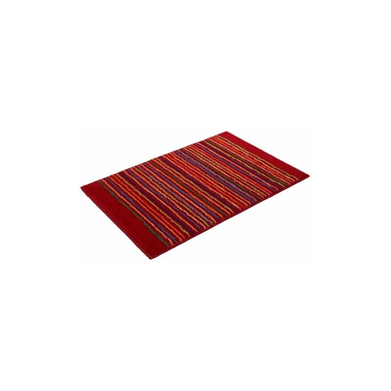 Badematte Cool Stripes Höhe ca. 10mm rutschhemmender Rücken Esprit rot 1 (55x65 cm),3 (60x100 cm),4 (70x120 cm)