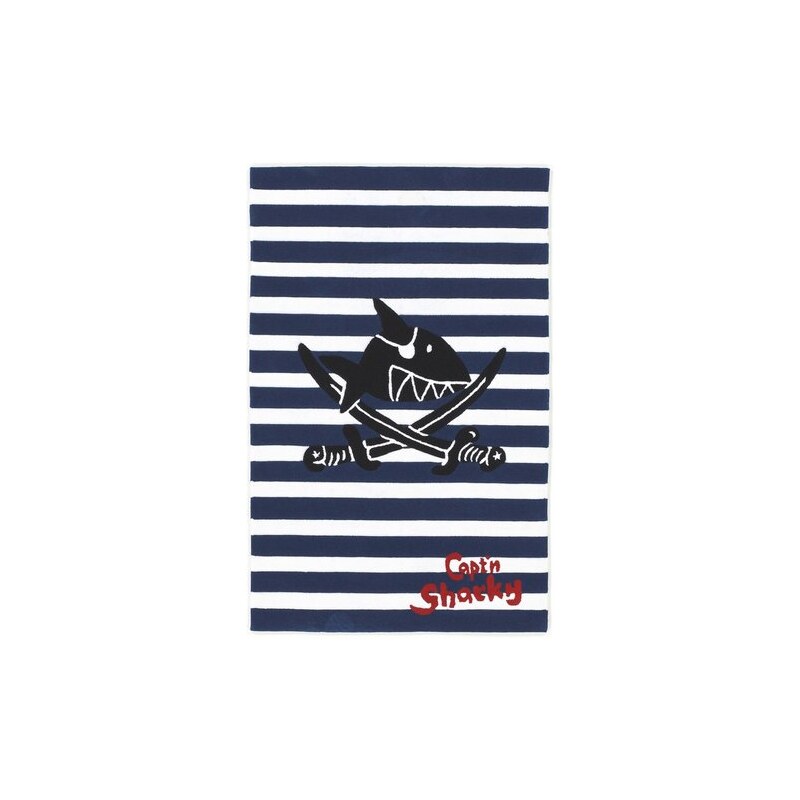 Capt'n Sharky Kinder-Teppich Capt n Sharky SH-2361-01 handgetuftet Konturenschnitt blau 1 (B/L: 70x140 cm),2 (B/L: 80x150 cm),3 (B/L: 110x170 cm)