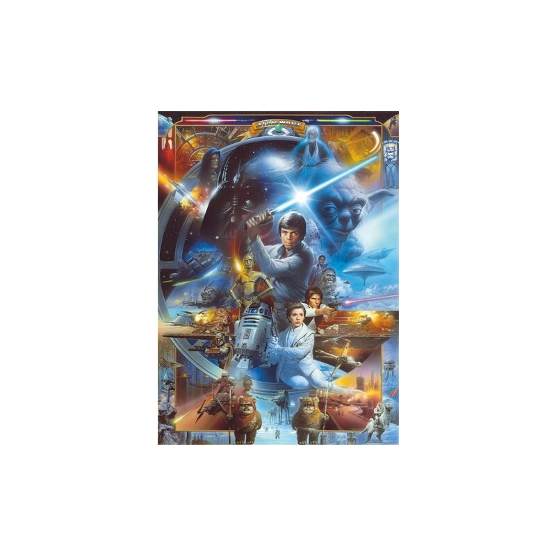 KOMAR Papiertapete Luke Skywalker Collage 184/254 cm blau