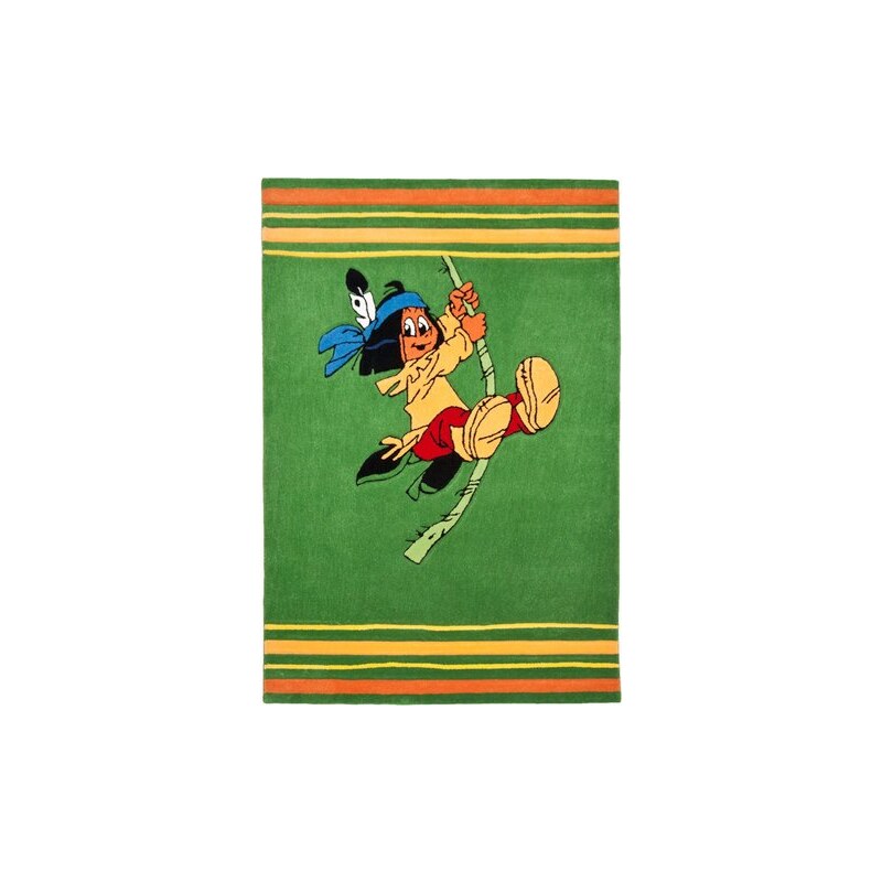 Yakari Kinder-Teppich Abenteuer mit handgearbeitet grün 2 (B/L: 100x160 cm),3 (B/L: 120x180 cm)