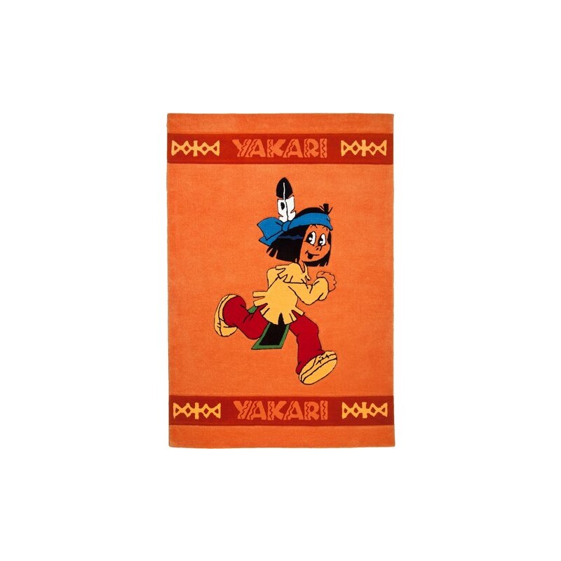 Yakari Kinder-Teppich Der freudige handgearbeitet orange 2 (B/L: 100x160 cm),3 (B/L: 120x180 cm)